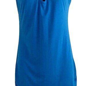 LOVE JULIAN Women Blue Sexy Sleeveless Crossover Side Ruching Dress Jr. One Size